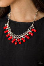 Friday Night Fringe - Red Necklace - Paparazzi Accessories
