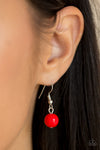 Friday Night Fringe - Red Necklace - Paparazzi Accessories