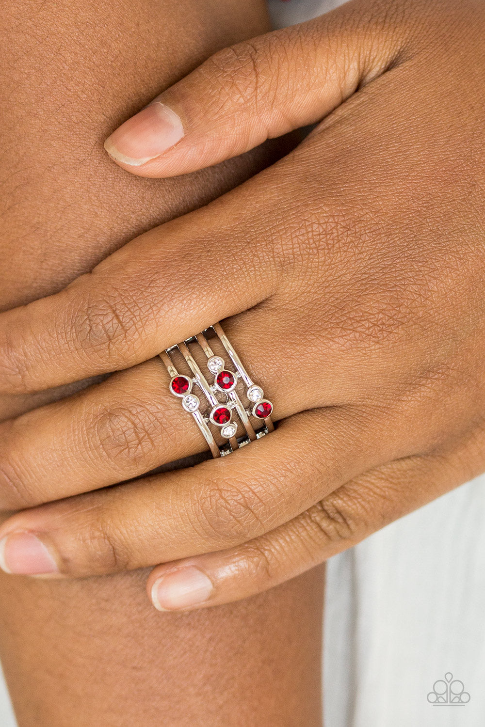 Sparkle Showdown - Red Ring - Paparazzi Accessories