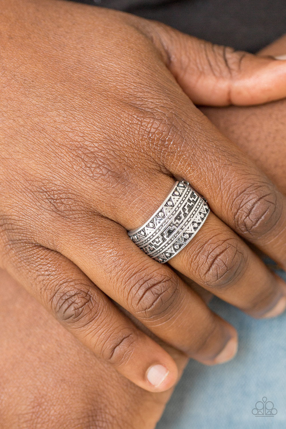 Textile Triumph - Silver Ring - Paparazzi Accessories