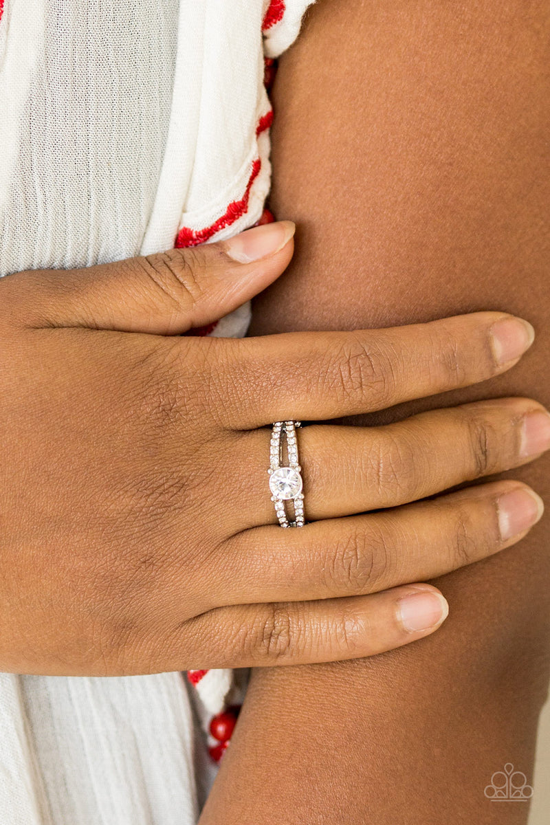 Dream Sparkle - White Ring - Paparazzi Accessories