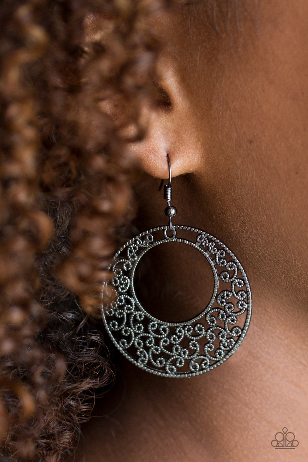 Wistfully Winchester - Black Earrings - Paparazzi Accessories