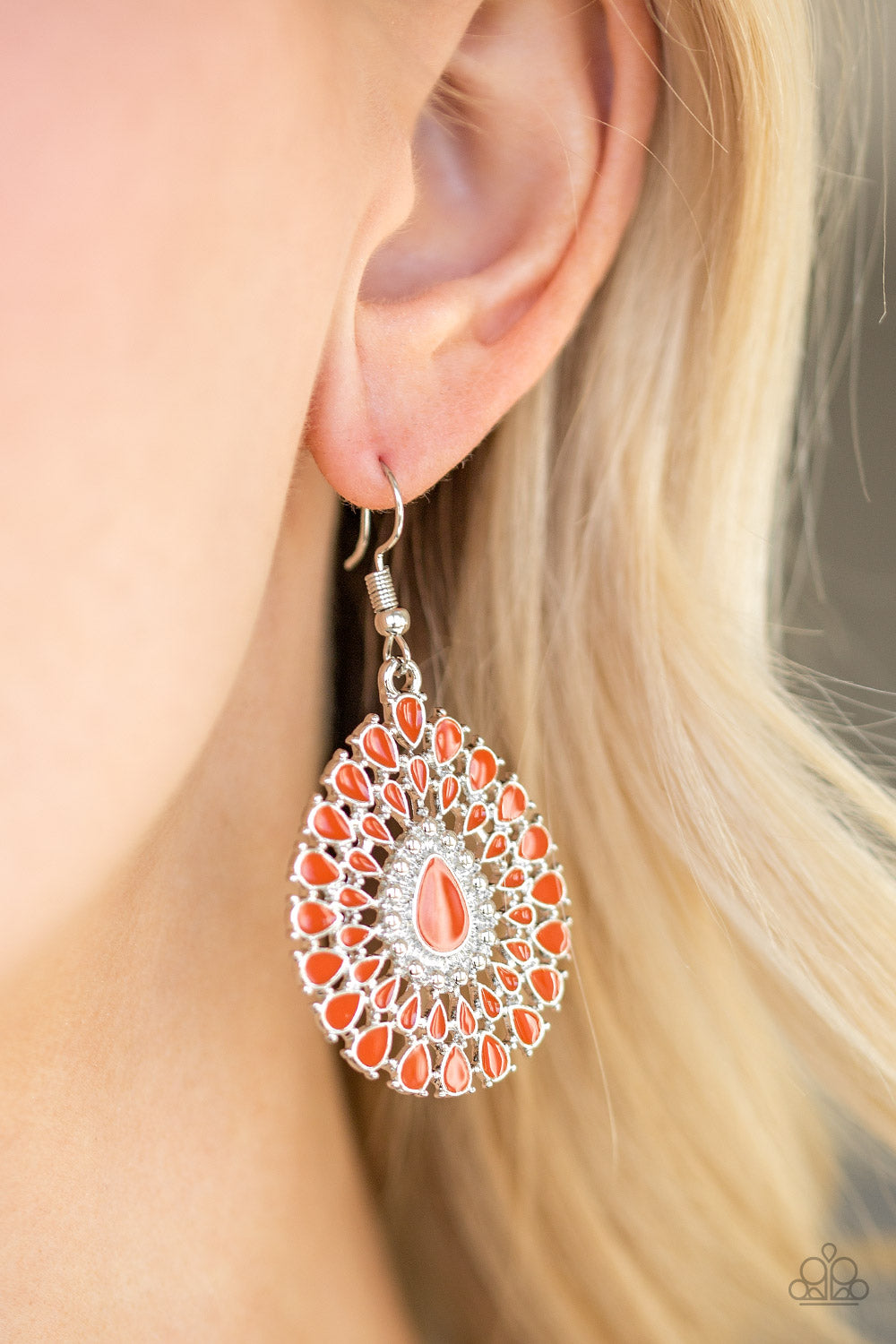 City Chateau - Orange Earrings - Paparazzi Accessories
