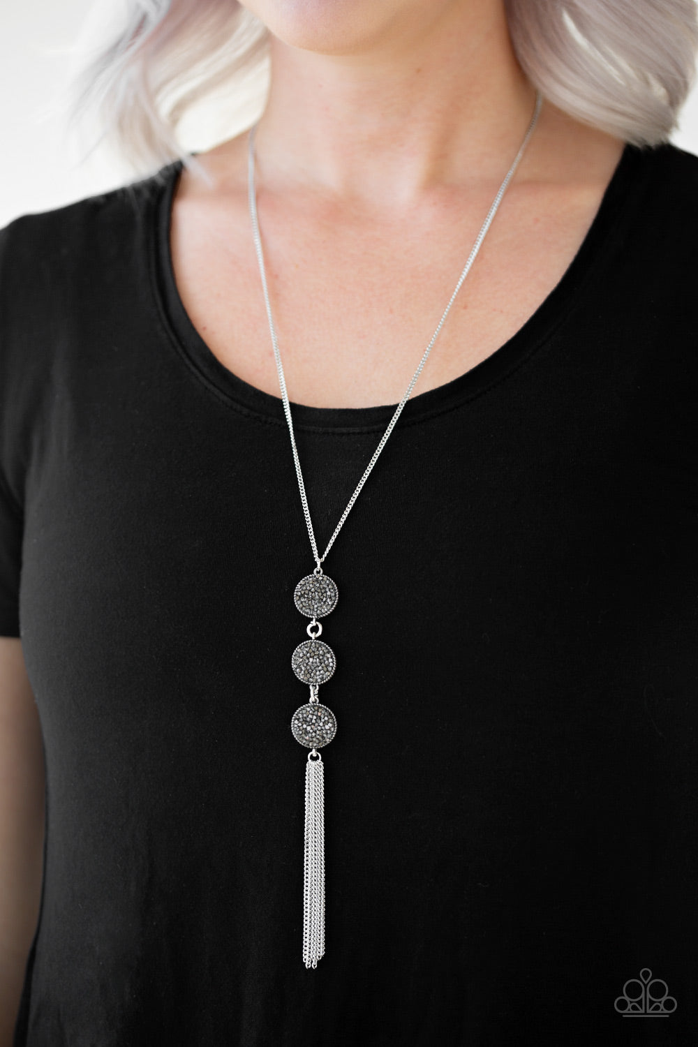 Triple Shimmer - Silver Necklace - Paparazzi Accessories