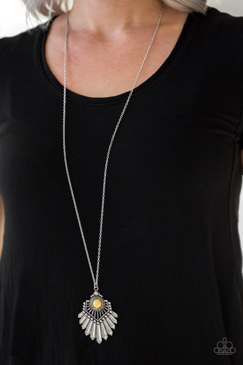 Inde-PENDANT Idol - Yellow Necklace - Paparazzi Accessories
