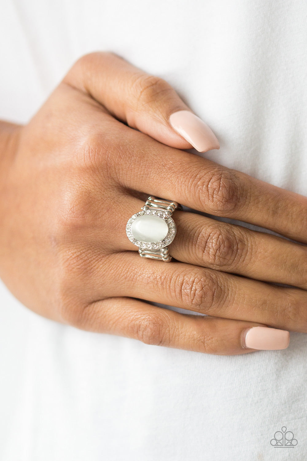 Laguna Luxury - White Ring - Paparazzi Accessories
