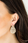 REIGN-Storm - Gold Post Earrings - Paparazzi Accessories