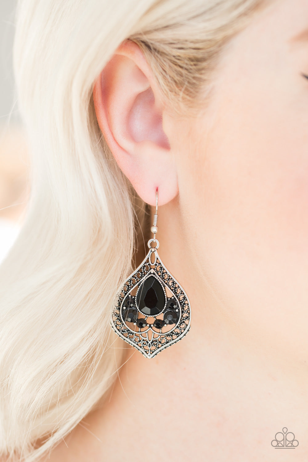 Malibu Mama - Black Earrings - Paparazzi Accessories