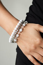 Globetrotter Glam - White Bracelet - Paparazzi Accessories