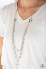 Dare To Dazzle - Silver Lanyard - Paparazzi Accessories
