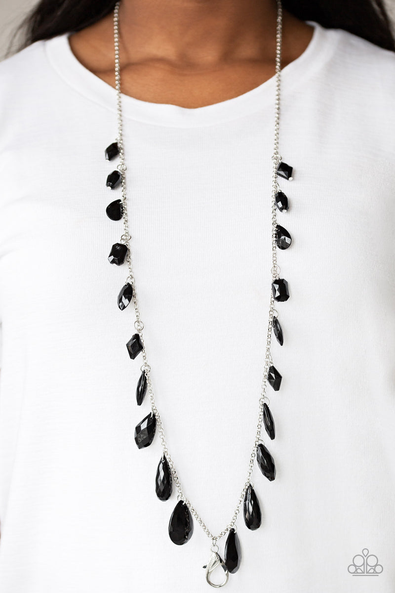 GLOW And Steady Wins The Race - Black Lanyard - Paparazzi Accessories
