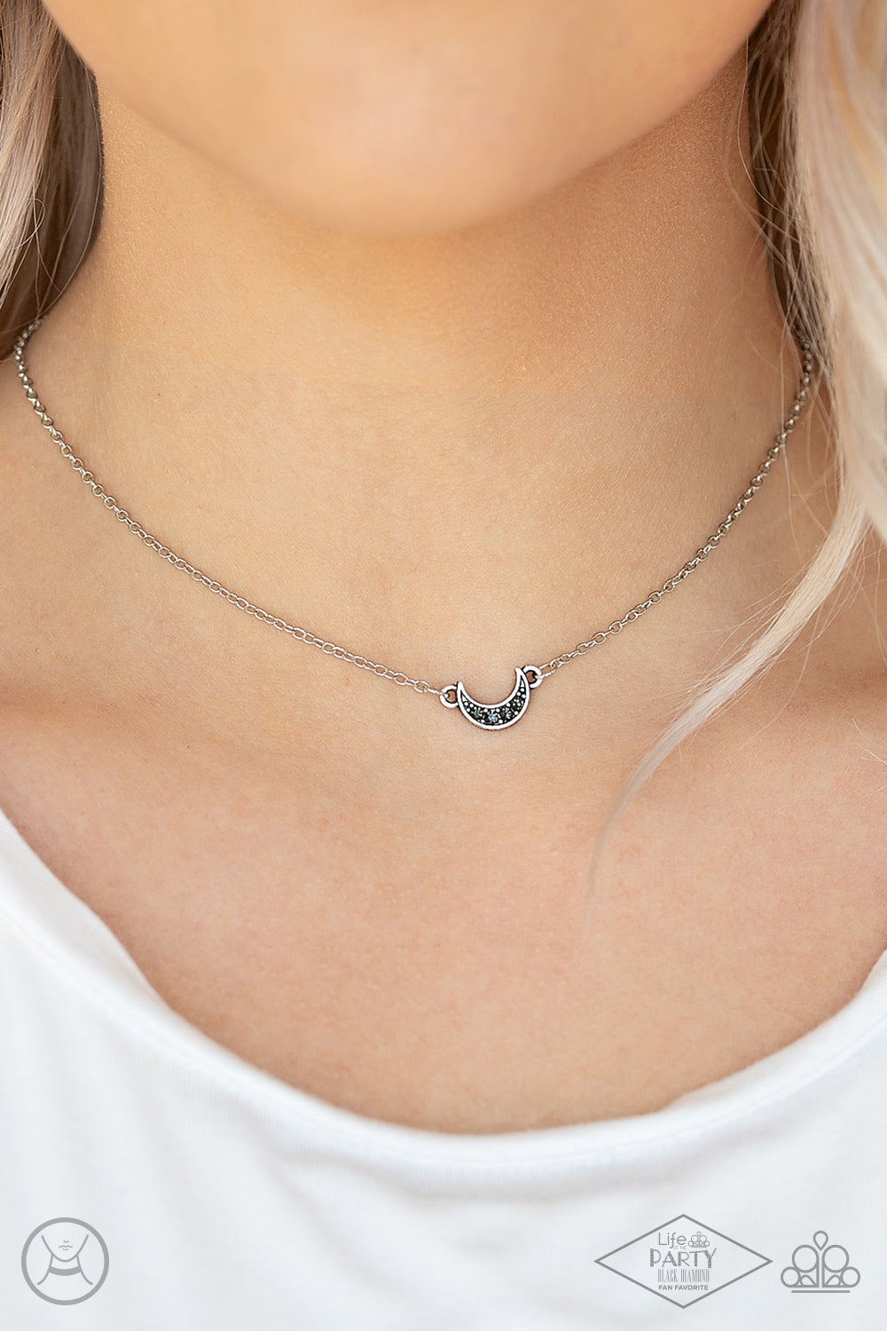 Promise The Moon - Silver Necklace - Paparazzi Accessories