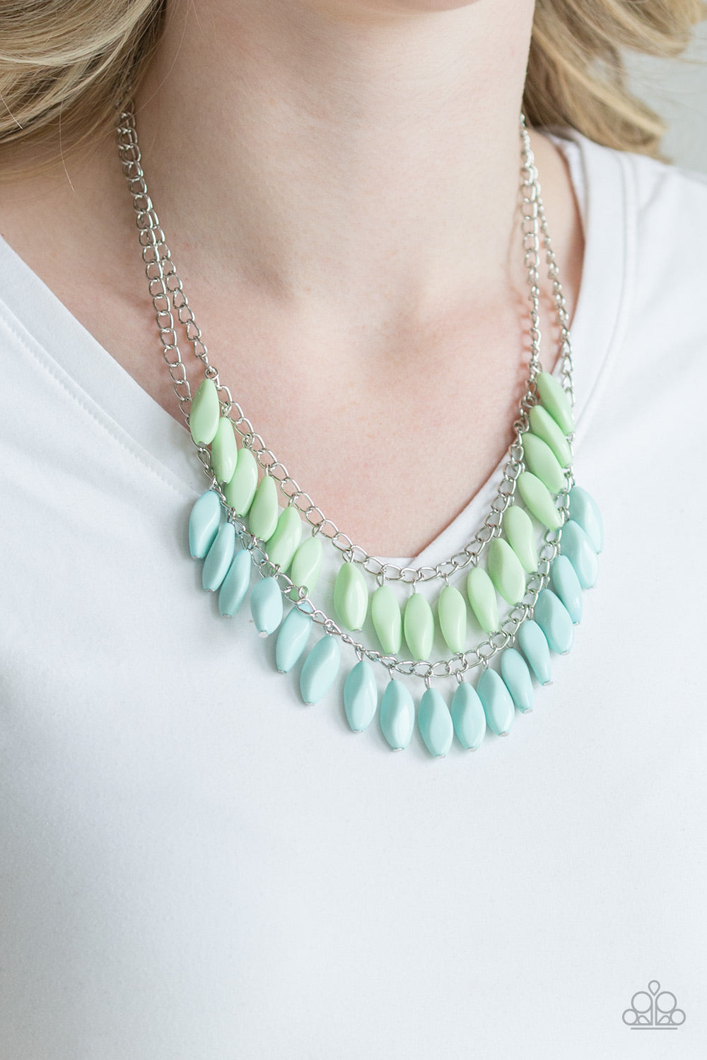 Beaded Boardwalk - Blue Necklace - Paparazzi Accessories