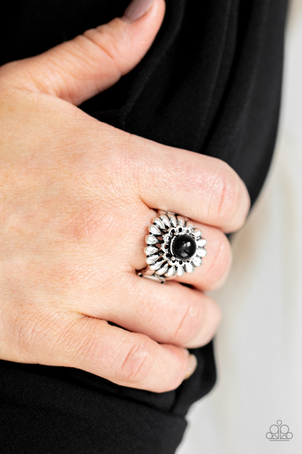 Poppy Pep - Black Ring - Paparazzi Accessories