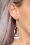 Broadway Babe - White Earrings - Paparazzi Accessories