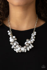 Full Out Fringe - White Necklace - Paparazzi Accessories