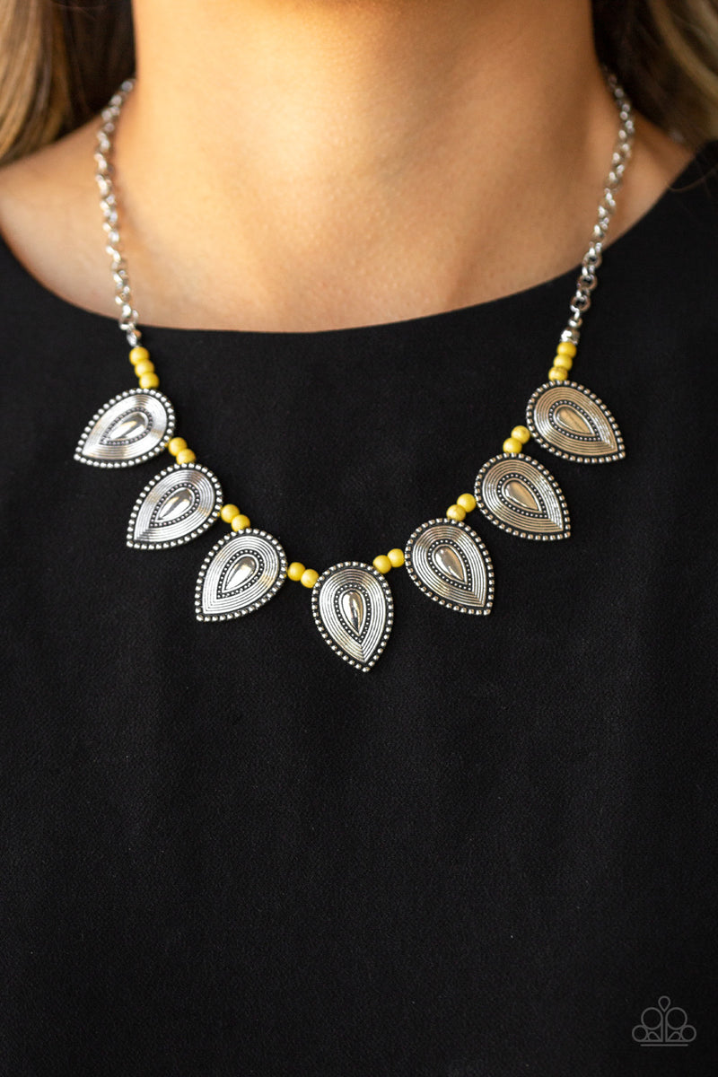 Terra Trailblazer - Yellow Necklace - Paparazzi Accessories