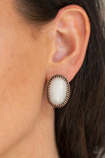 Shiny Sediment - Copper Post Earrings - Paparazzi Accessories