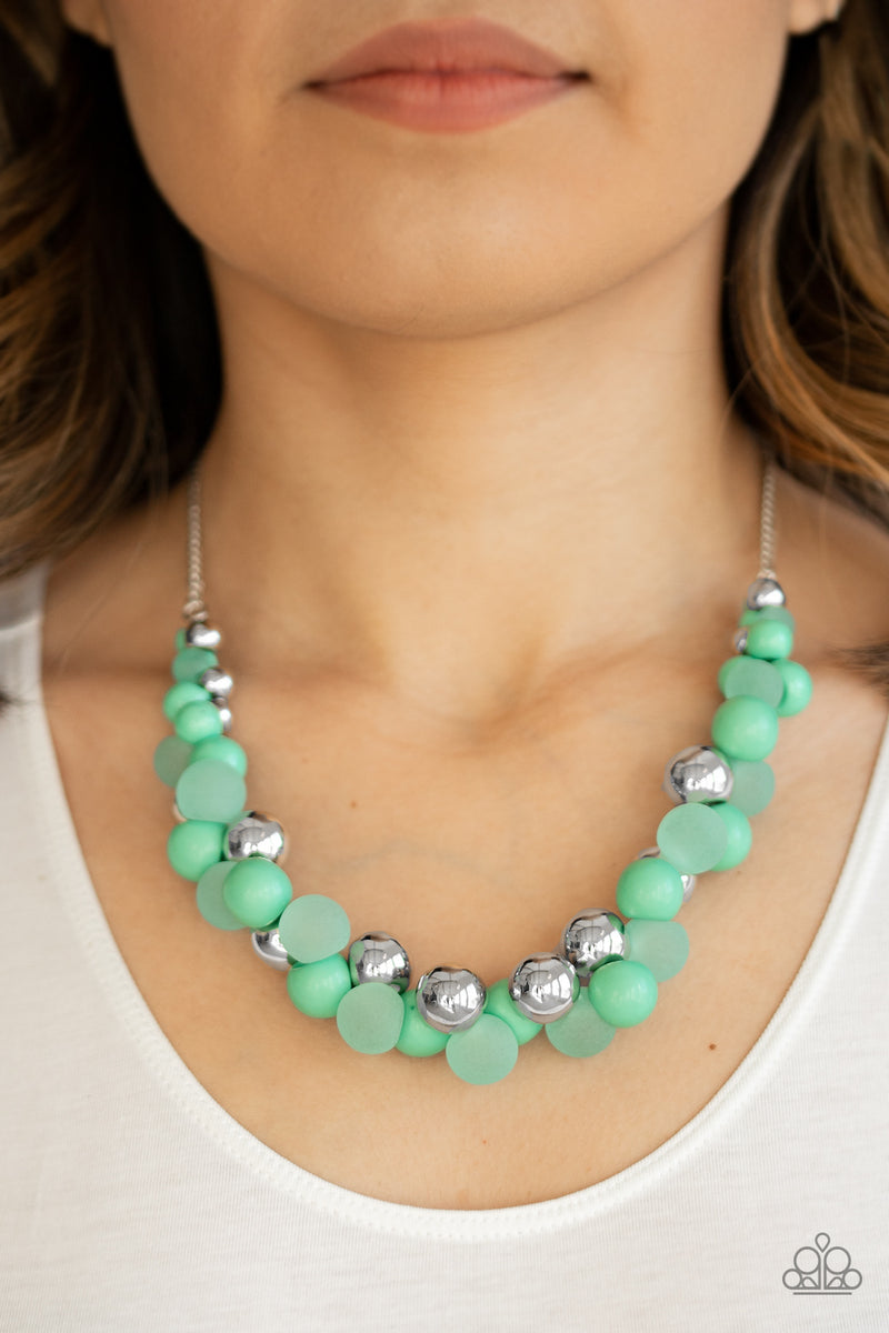 Bubbly Brilliance - Green Necklace - Paparazzi Accessories