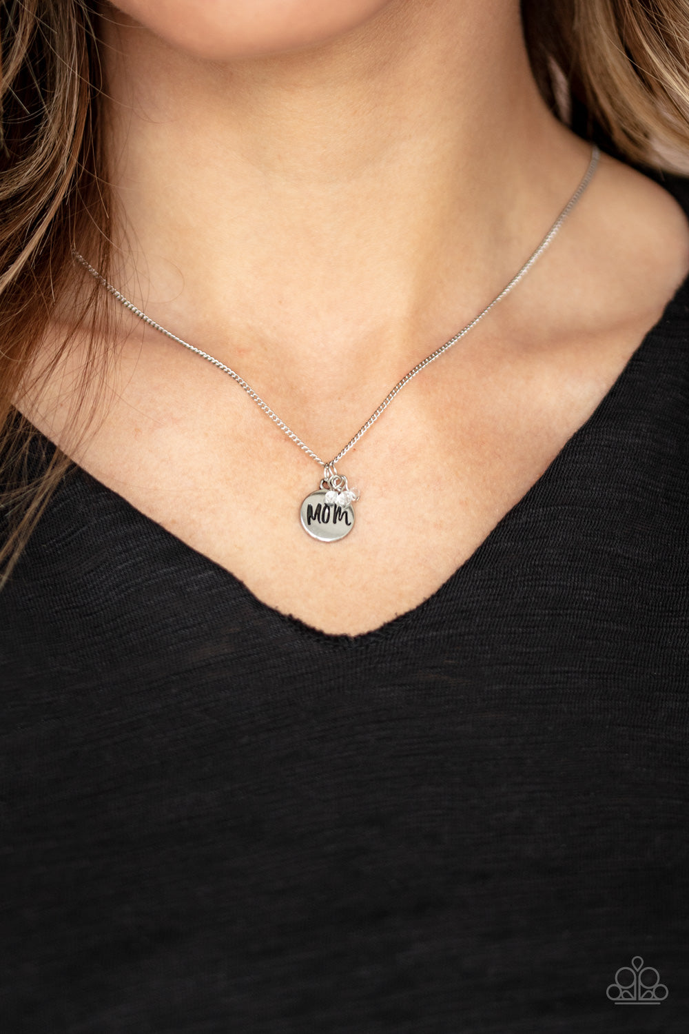 Mom Mode - White Necklace - Paparazzi Accessories