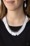Super Bloom - White Necklace - Paparazzi Accessories