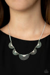 Fanned Out Fashion - Silver Necklace - Paparazzi Accessories