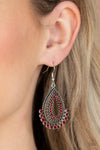 Castle Collection - Red Earrings - Paparazzi Accessories