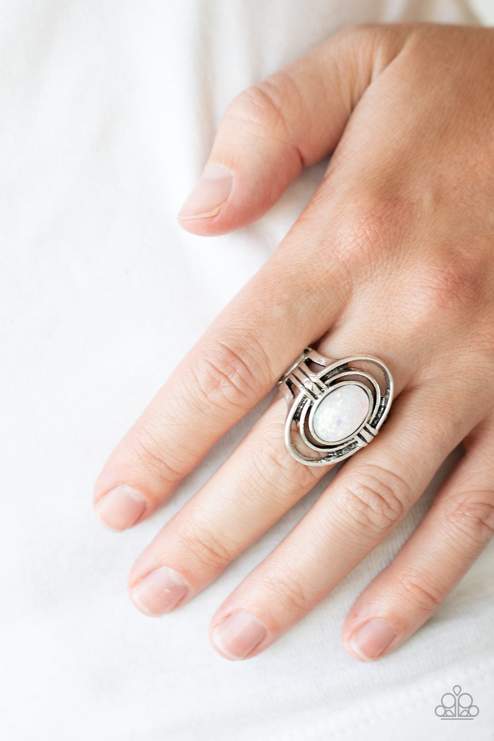 Peacefully Pristine - White Ring - Paparazzi Accessories