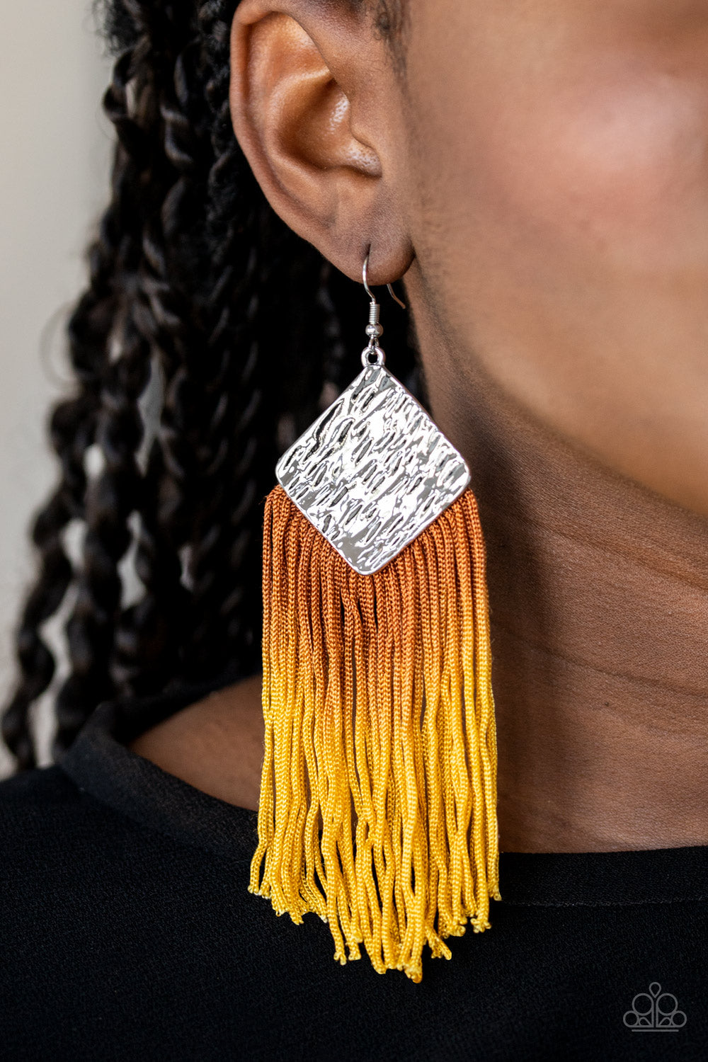 DIP The Scales - Yellow Earrings - Paparazzi Accessories