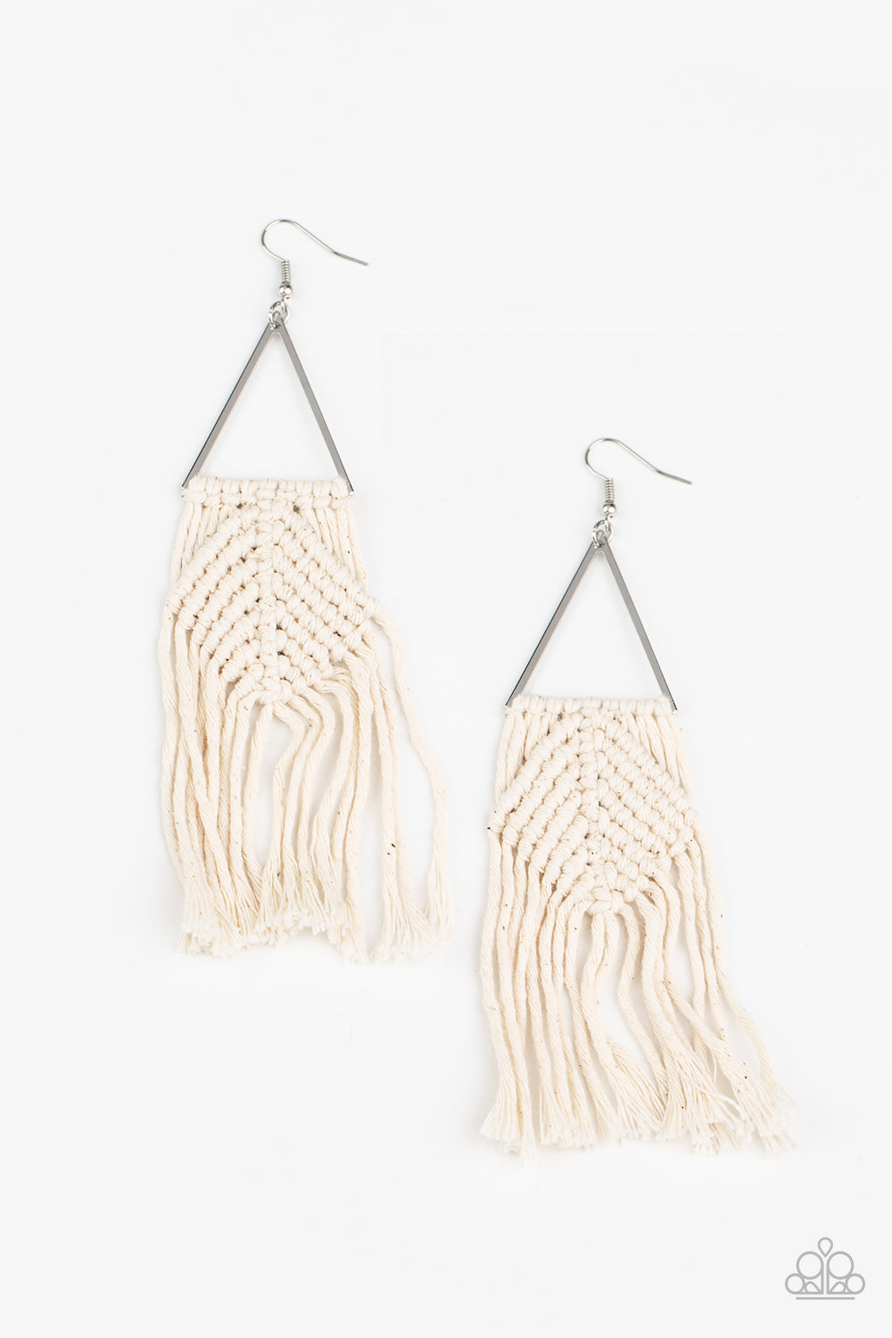 five-dollar-jewelry-macrame-jungle-white-earrings-paparazzi-accessories