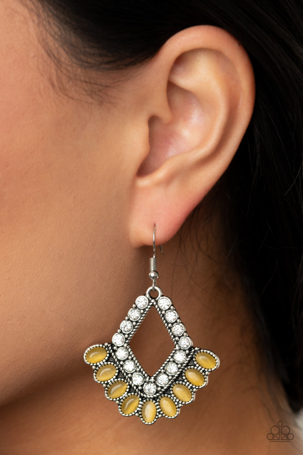 Just BEAM Happy - Yellow Earrings - Paparazzi Accessories