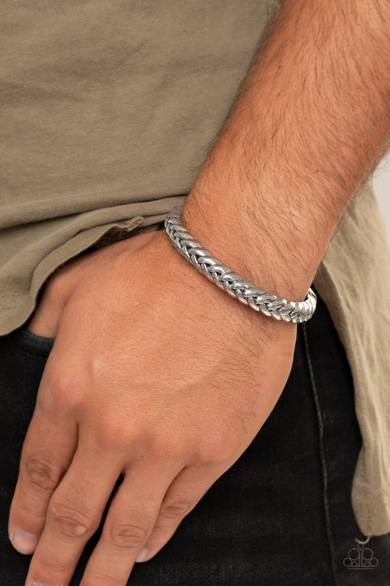 Tough as Nails - Silver Men’s Bracelet - Paparazzi Accessories