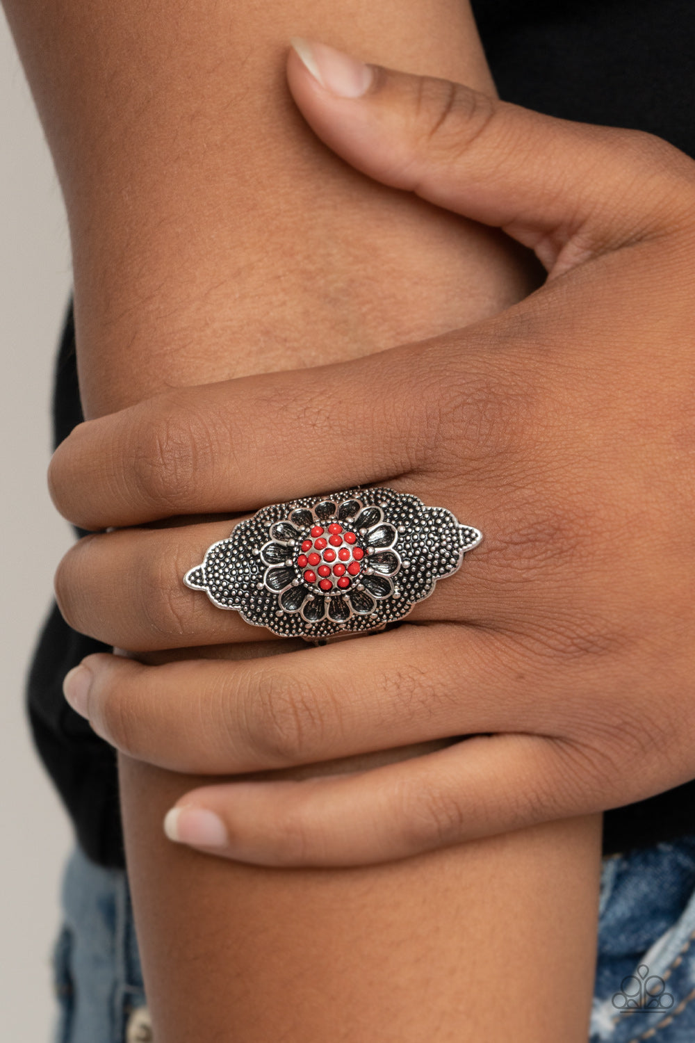 Wildly Wallflower - Red Ring - Paparazzi Accessories