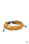 five-dollar-jewelry-too-close-to-homespun-yellow-bracelet-paparazzi-accessories