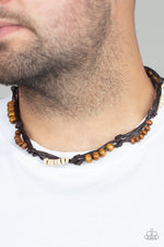 Tiki Tour - Unisex / Men’s Brown Necklace - Paparazzi Accessories