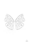 five-dollar-jewelry-butterfly-frills-silver-post earrings-paparazzi-accessories