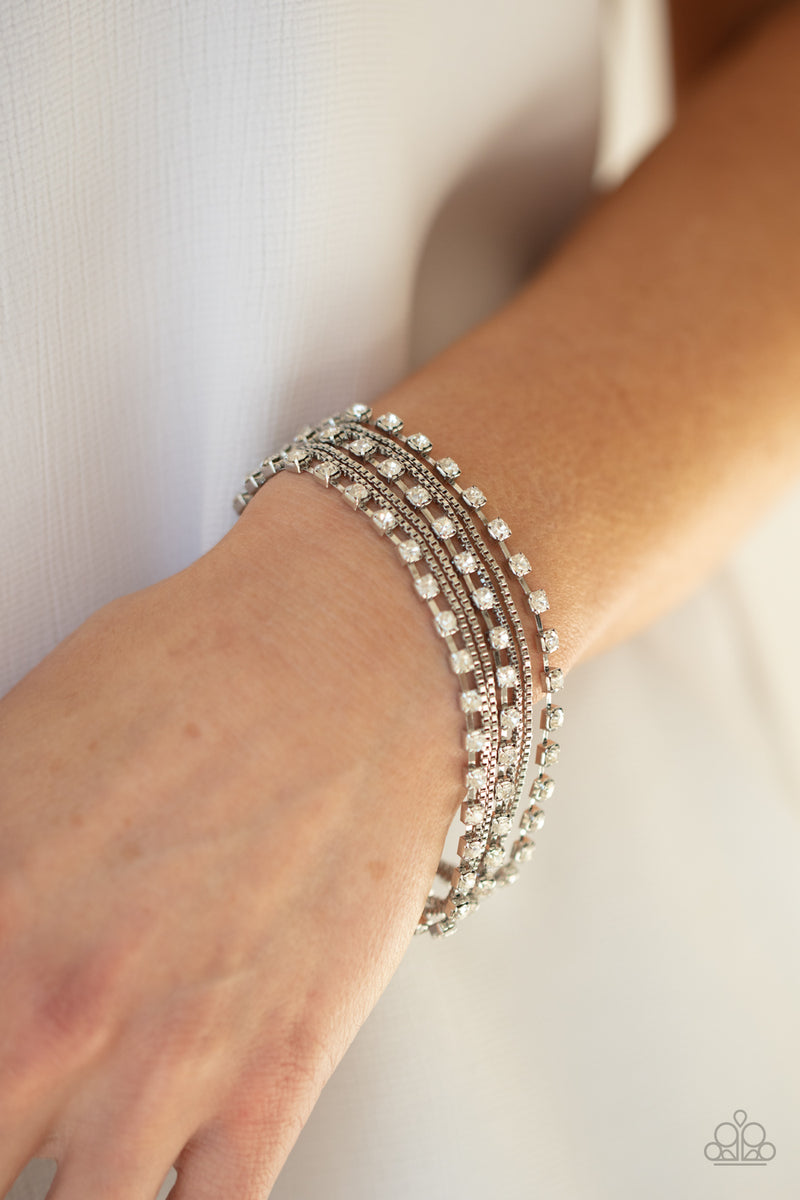 Thats a Smash! - White Bracelet - Paparazzi Accessories