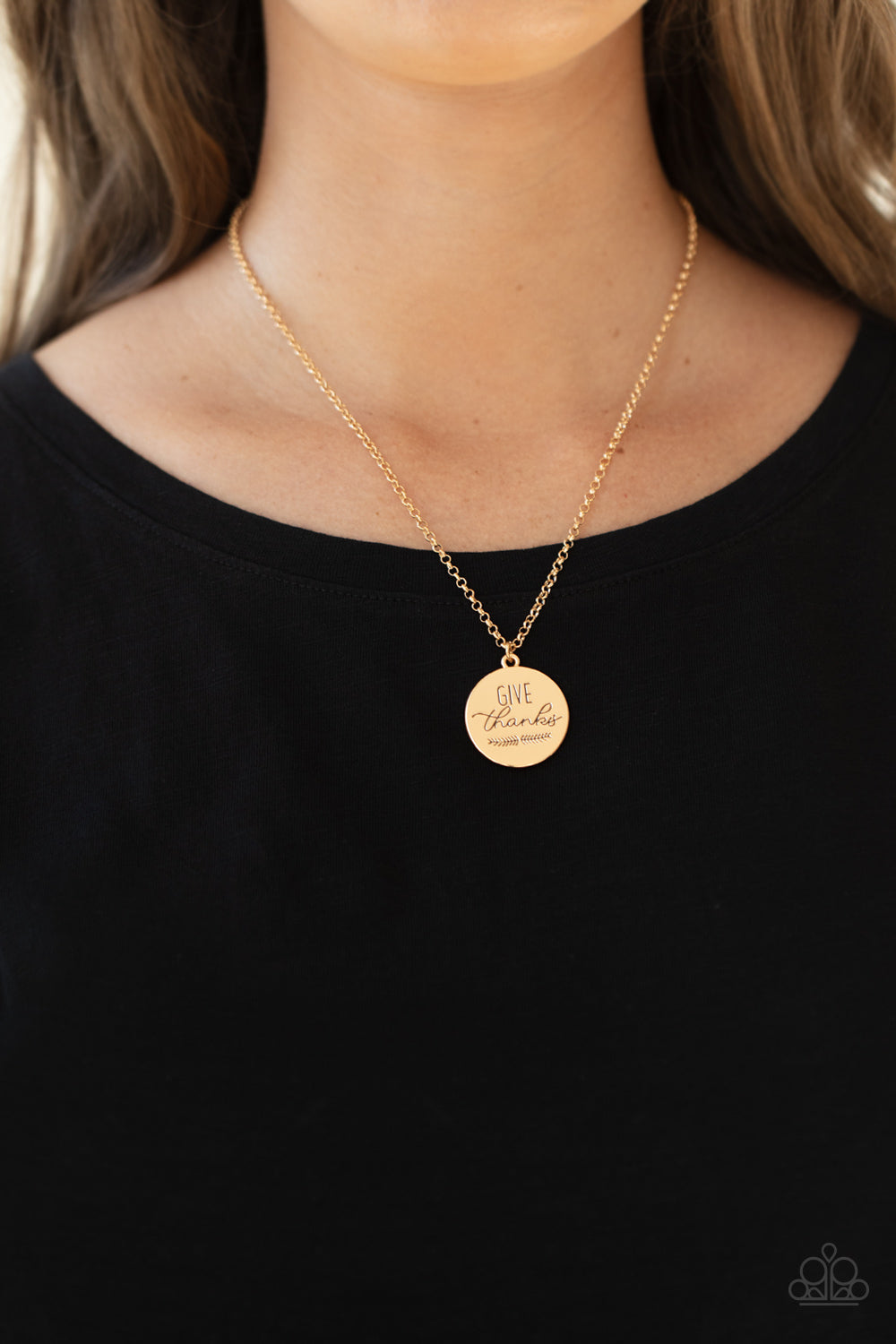 Give Thanks - Gold Necklace - Paparazzi Accessories