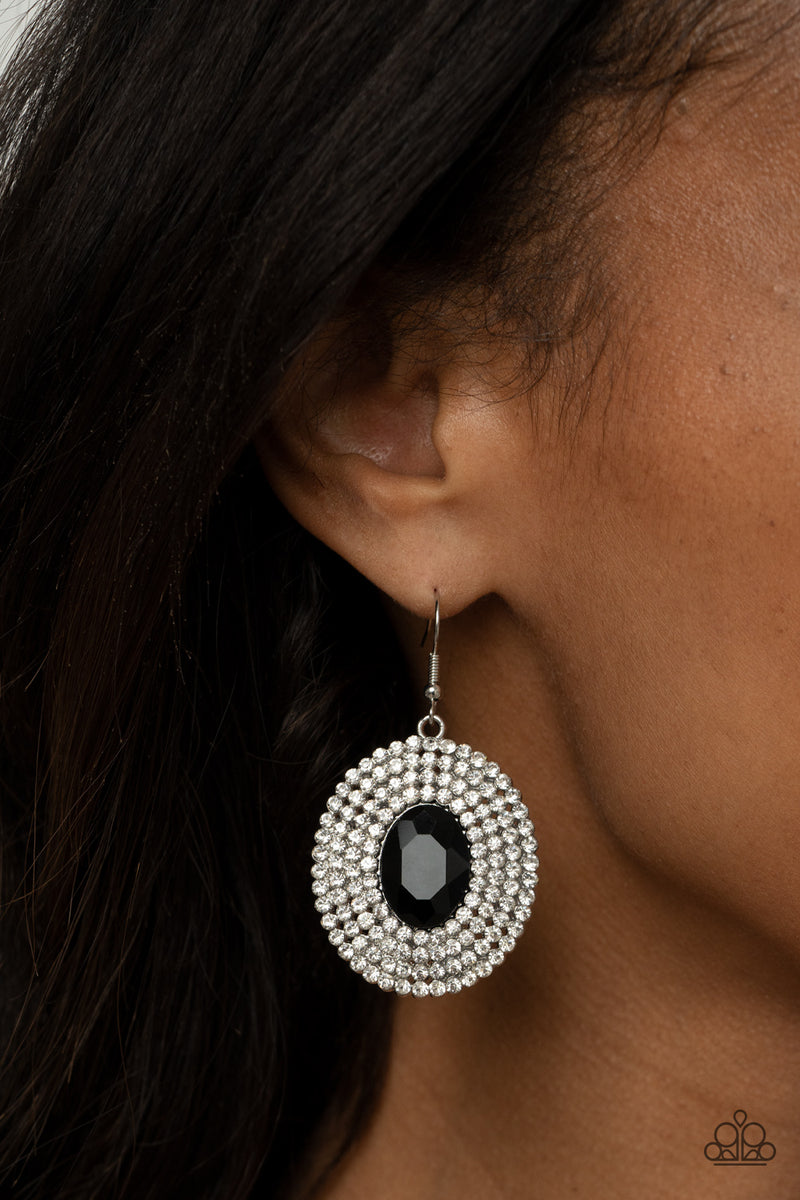 FIERCE Field - Black Earrings - Paparazzi Accessories