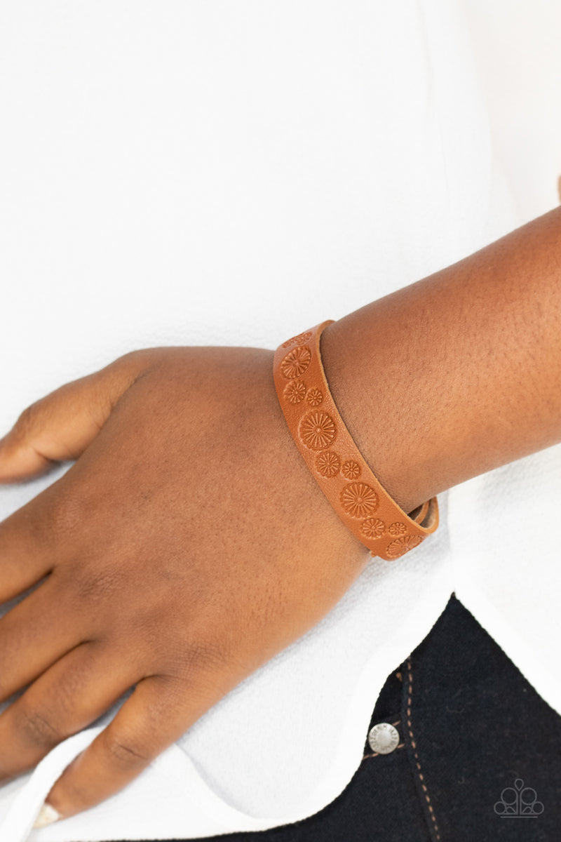 Follow The Wildflowers - Brown Bracelet - Paparazzi Accessories
