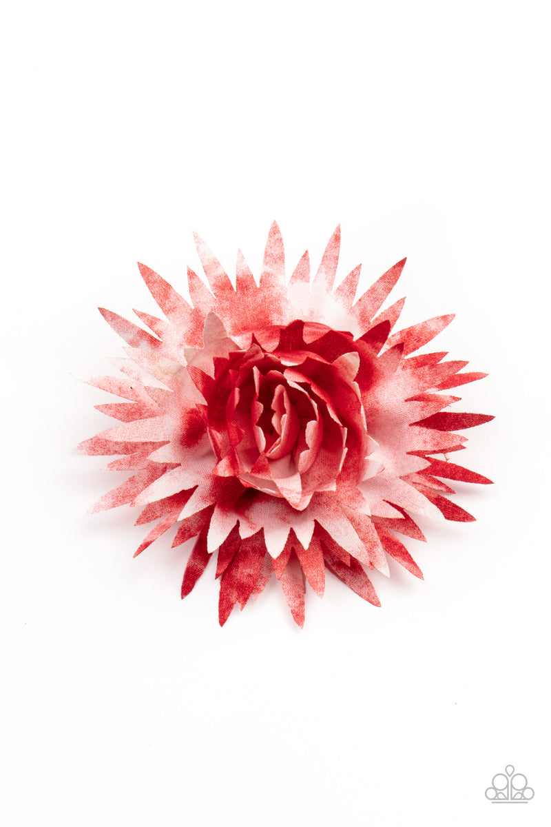 My Favorite Color Is Tie Dye - Red Hair Clip - Paparazzi Accessories