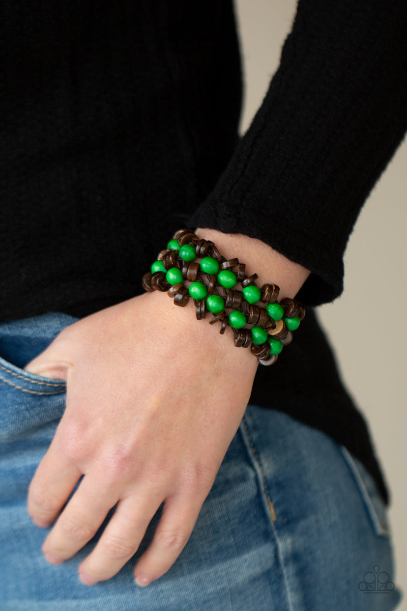 Tahiti Tourist - Green Bracelet - Paparazzi Accessories