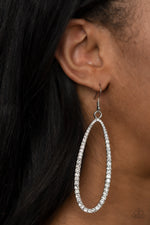 Dazzling Decorum - White Earrings - Paparazzi Accessories