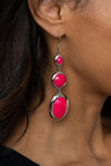 Retro Reality - Pink Earrings - Paparazzi Accessories