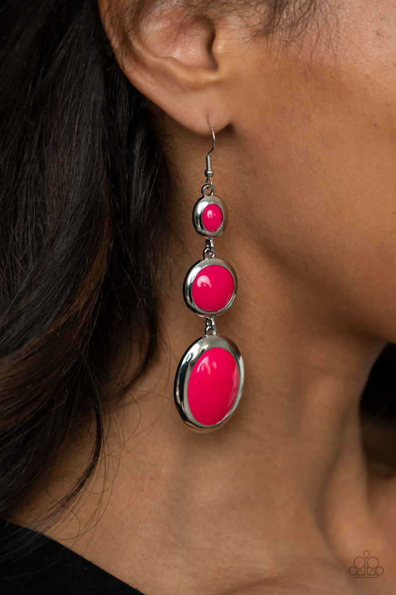 Retro Reality - Pink Earrings - Paparazzi Accessories