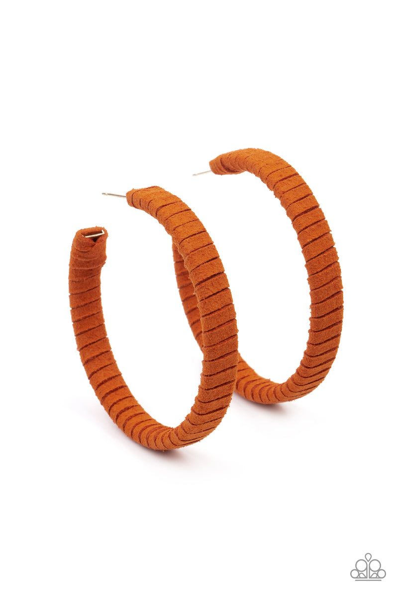 five-dollar-jewelry-suede-parade-orange-earrings-paparazzi-accessories