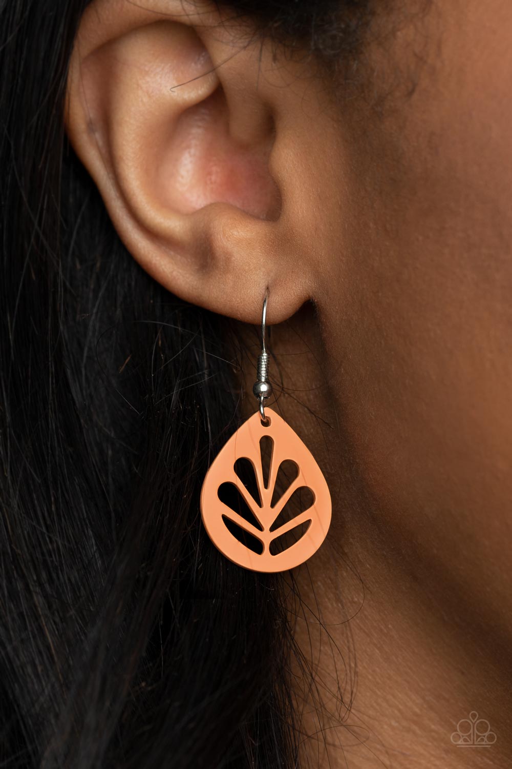 LEAF Yourself Wide Open - Orange Earrings - Paparazzi Accessories