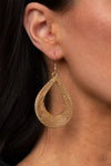 A Hot MESH - Gold Earrings - Paparazzi Accessories