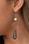 Prana Paradise - White Earrings - Paparazzi Accessories