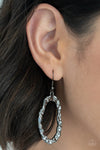 ARTIFACT Checker - Black Earrings - Paparazzi Accessories
